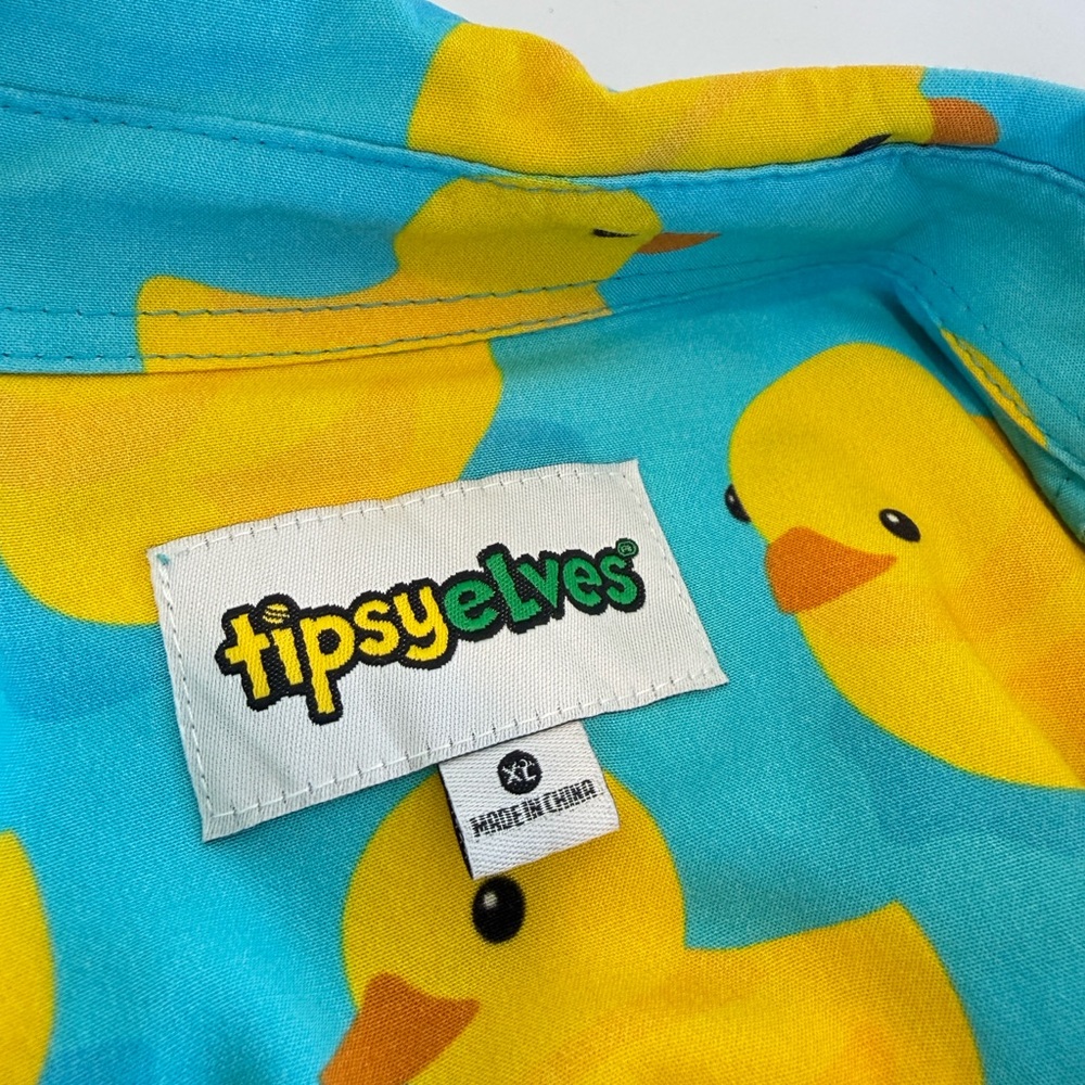 Tipsy Elves Blue Shirt with Yellow Duck Print - Picture 2 of 5